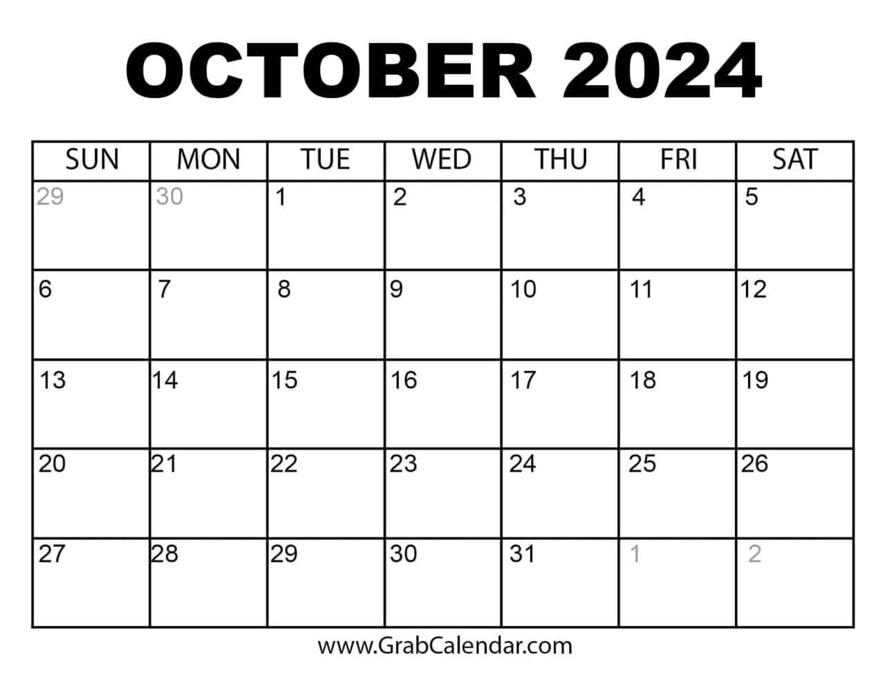 October 2024 Calendar