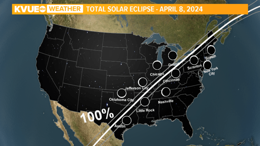 Where to watch the solar eclipse in Texas 2024