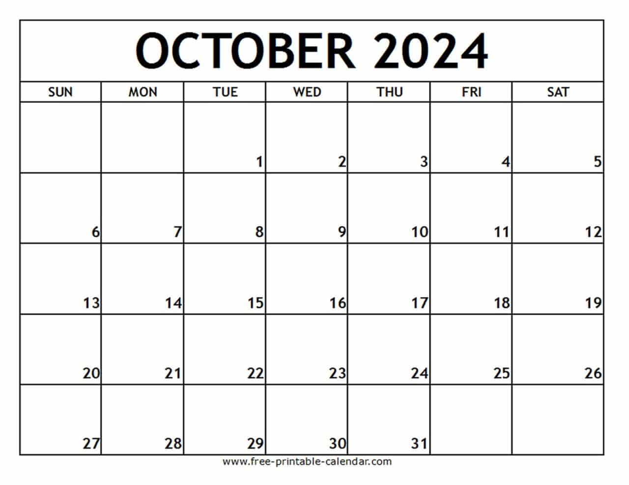 October 2024 Calendar